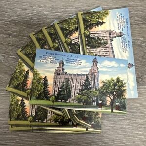 Vintage Logan Utah Temple LDS Missionary Postcards Elder Ronald Allan Set of 14